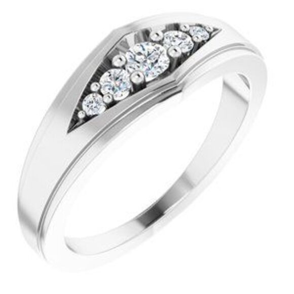 Kazi Luxury 14K White 1/5 CTW Natural Diamond 5-Stone Band